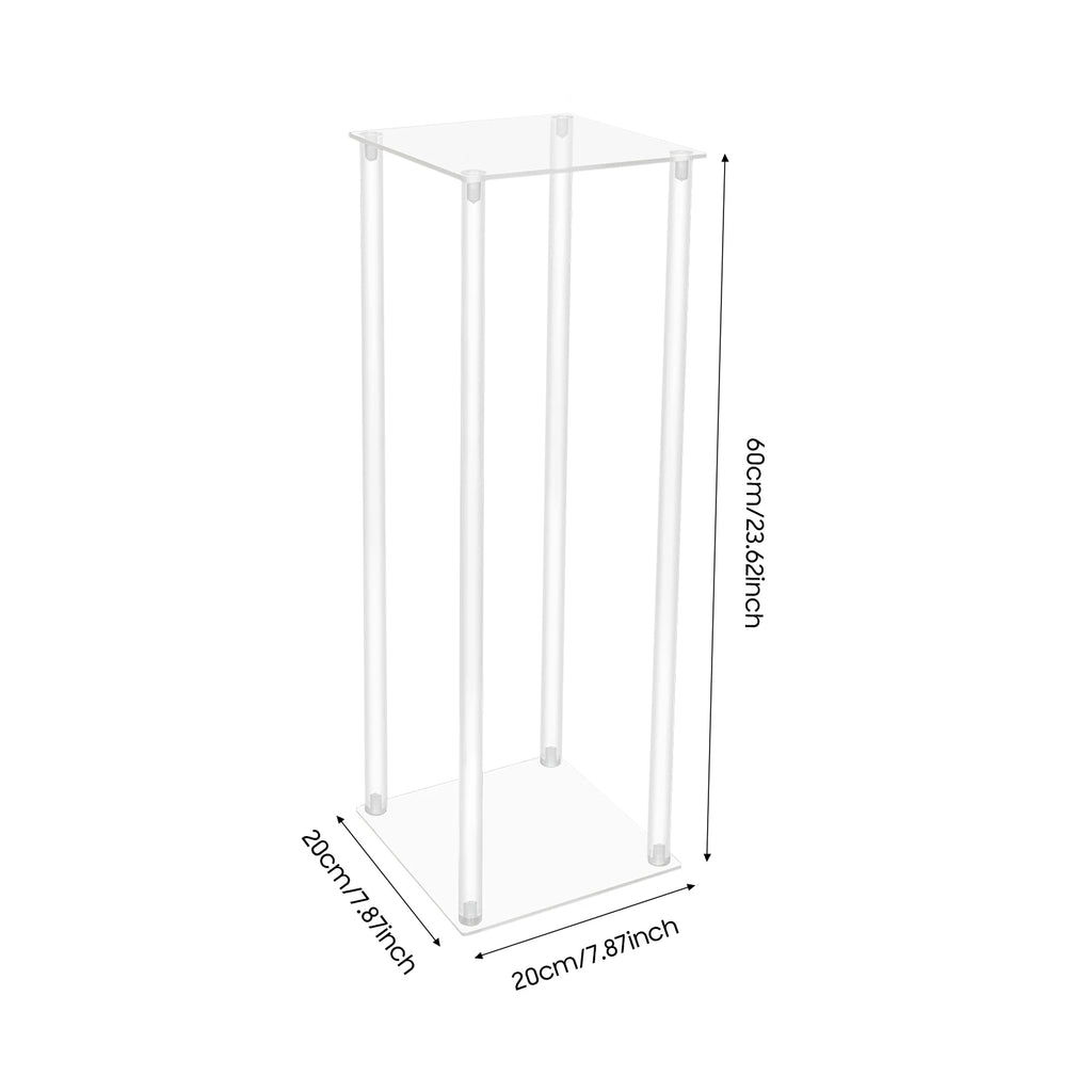 10Pcs Acrylic Vase Wedding Flower Stands Set 60cm Height Clear Column Rack Geometric Display Stand for Home Party Wedding Decor