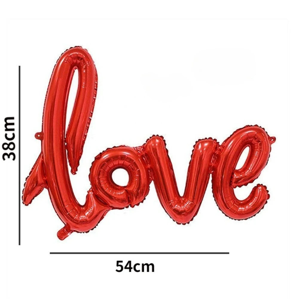 1-5pcs Small Love Foil Balloons 54*38cm Letters with Heart Balloons for Valentines Day Wedding Anniversary Engagement Supplies