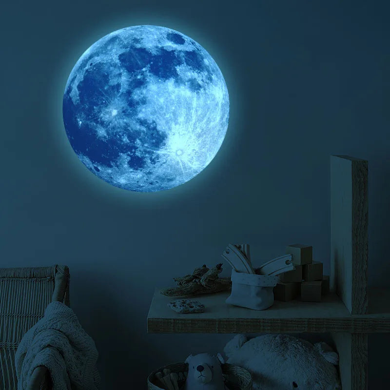 Luminous Moon Stickers Star Sky Fluorescent Wall Decals Glow in the Dark Kids Bedroom Living Room Bathroom for Home Decorations