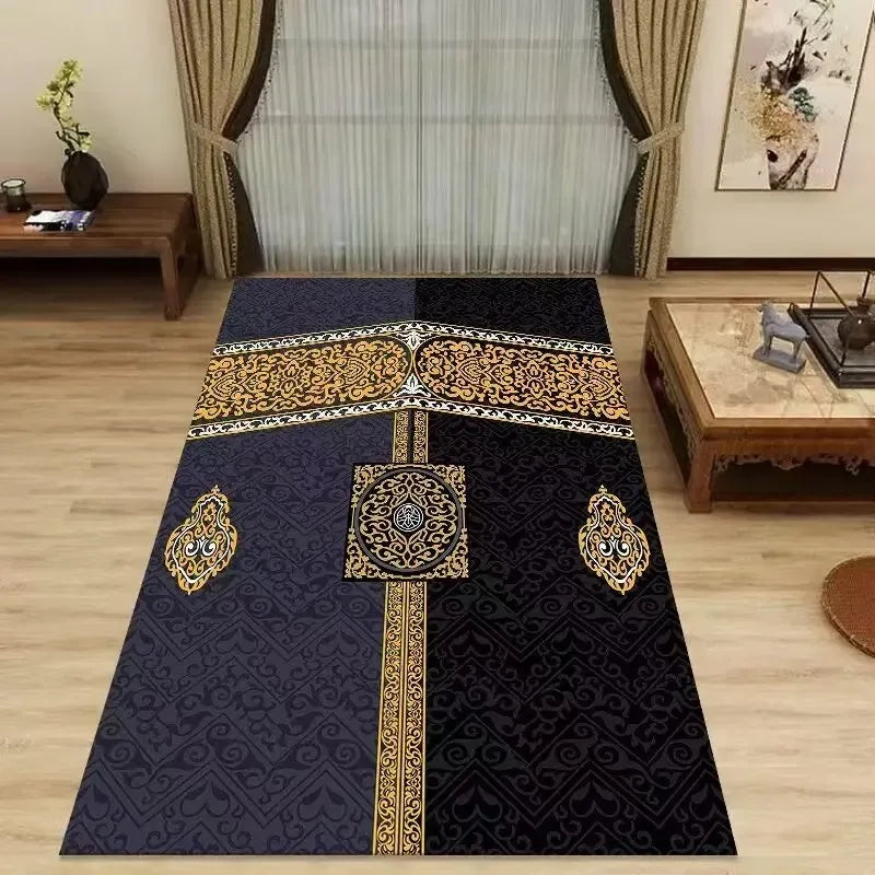 Authentic Ethnic Muslim Prayer Rug Living Room Decor Anti-Slip Carpets Bedroom Soft Rug Entrance Doormat Cultural Muslim Carpet