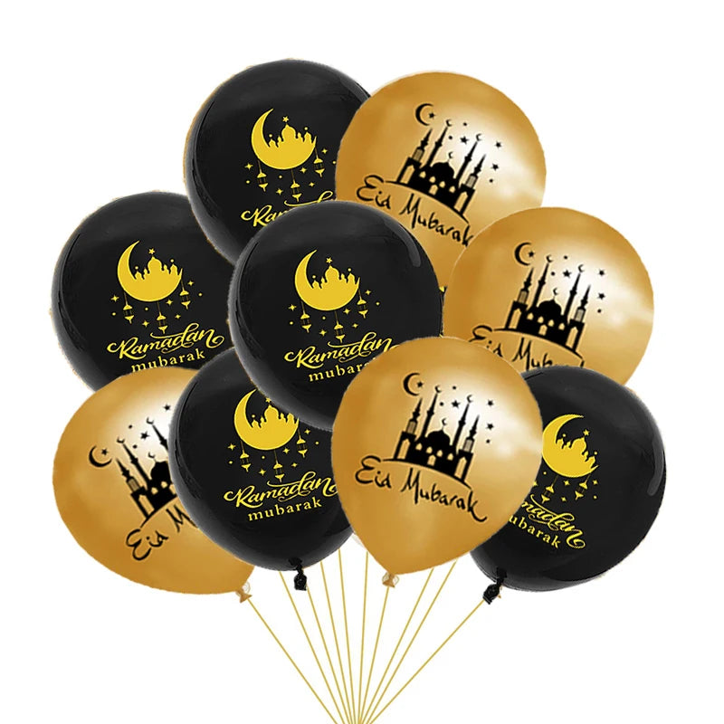 EID Mubarak Balloon Banner Star Moon Islamic Muslim Party 2025 Ramadan Decorations Al Adha Gift Kareem Decorations for Home 2025