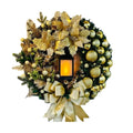 Flower Bow Ball Christmas Wreath With Oil Lamp Navidad Party Wedding Door Window Wall Fireplace Staircase Balcony Decoration
