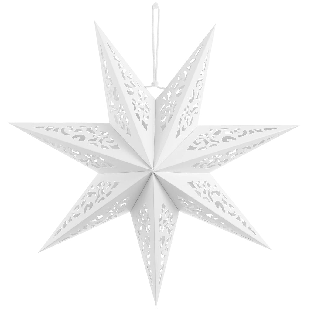Hollow Out Star Decorative Home Islam Muslim Light Paper Lantern Stars Lampshade Decor Garden Pendant Wedding Party White