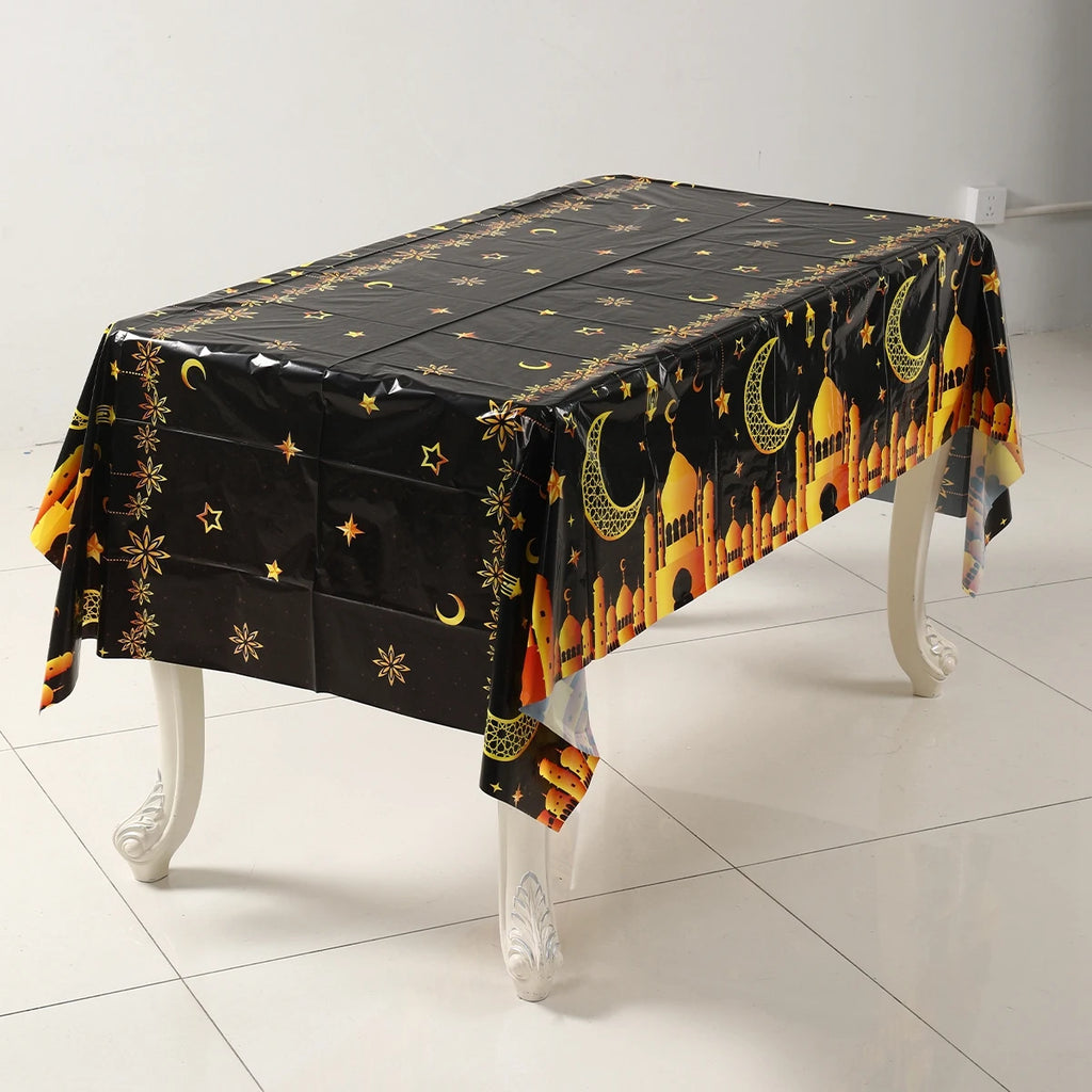 Eid Mubarak Tablecloths Ramadan Decoration 2025 for Home Islamic Muslim Party Decor Ramadan Kareem Tableware Eid Al Adha Gifts