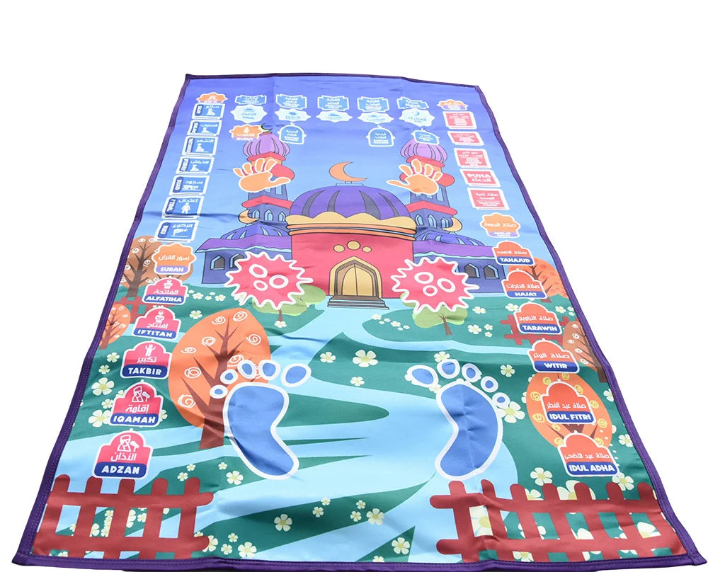 Electronic Interactive Worship Blanket Islamic Eid Mubarak Electric Prayer Mat Carpet Muslim Children Educational