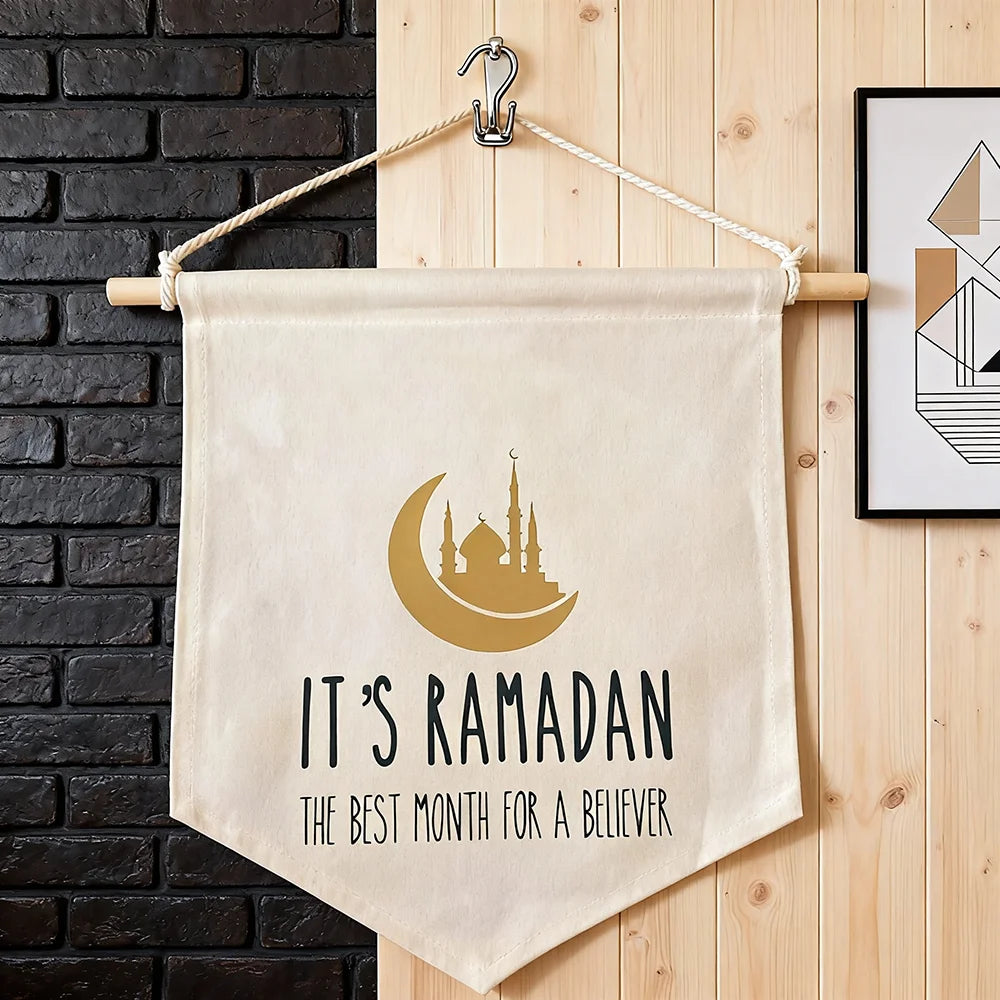 It’s Ramadan Canvas Banner for eid mubarak home wall Door decoration Muslim Islamic Kareem Ramadan decoration Sign family gift