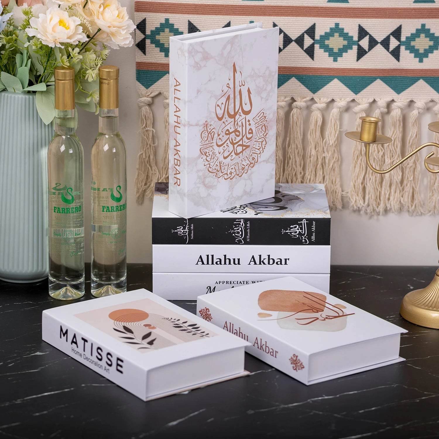Islamic Luxury Fake Books Decorative Storage Box for Home