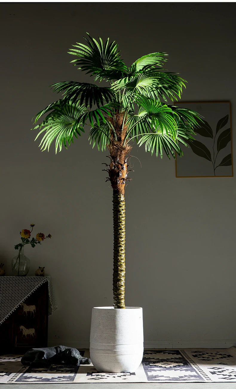 Large Simulation Palm Tree Loose Tail Sunflower Tropical Green Plant False Tree Indoor and Outdoor Decoration Landscape