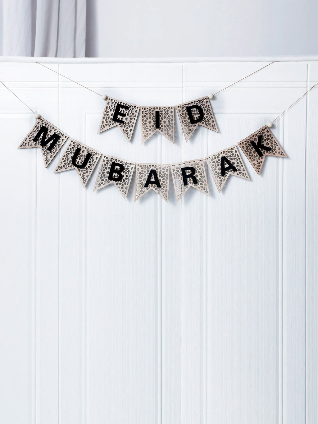 1Pc Wooden Ramadan Muslim Decor Banner Pull Flag Ramadan Kareem Hanging Ornaments Wooden Ornaments Eid Mubarak Happy Gift