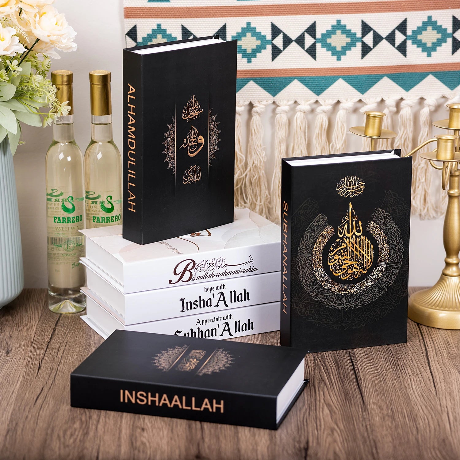 Islamic Luxury Fake Books Decorative Storage Box for Home