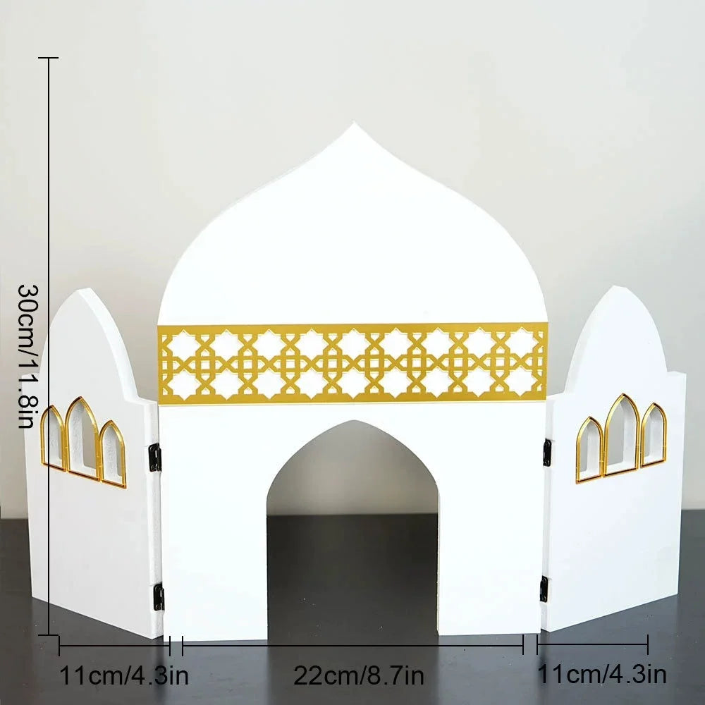 Umrah Arch Decoration Eastern Calendar Festival PVC Desktop Home Decor Calendar Stand 2026 Happy Days Of Ramadan Party DIY
