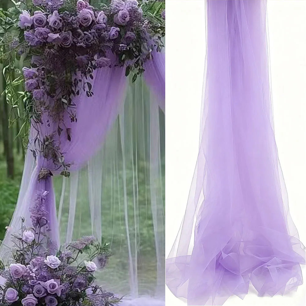 75cm X 6M White Wedding Tulle Arch Draping Fabric Backdrop 28.7" X 20FT Sheer Drapes Fabric for Wedding Ceremony Birthday Party