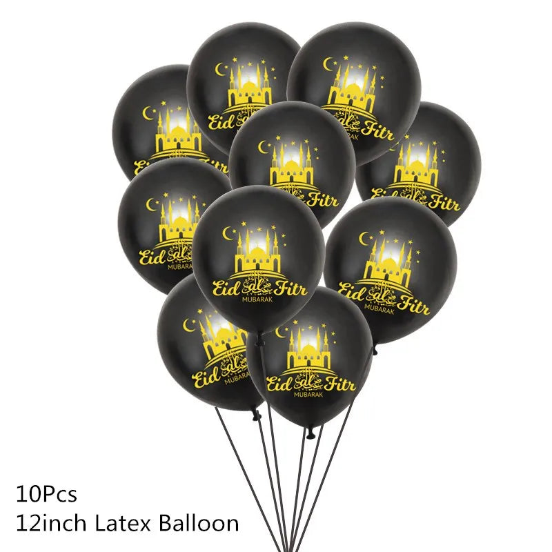 10Pcs Eid Umrah Mubarak Latex Balloon Ramadan Kareem Festival Muslim Islamic Ramadan Party Eid Al-Firt Home Decoration Supplies