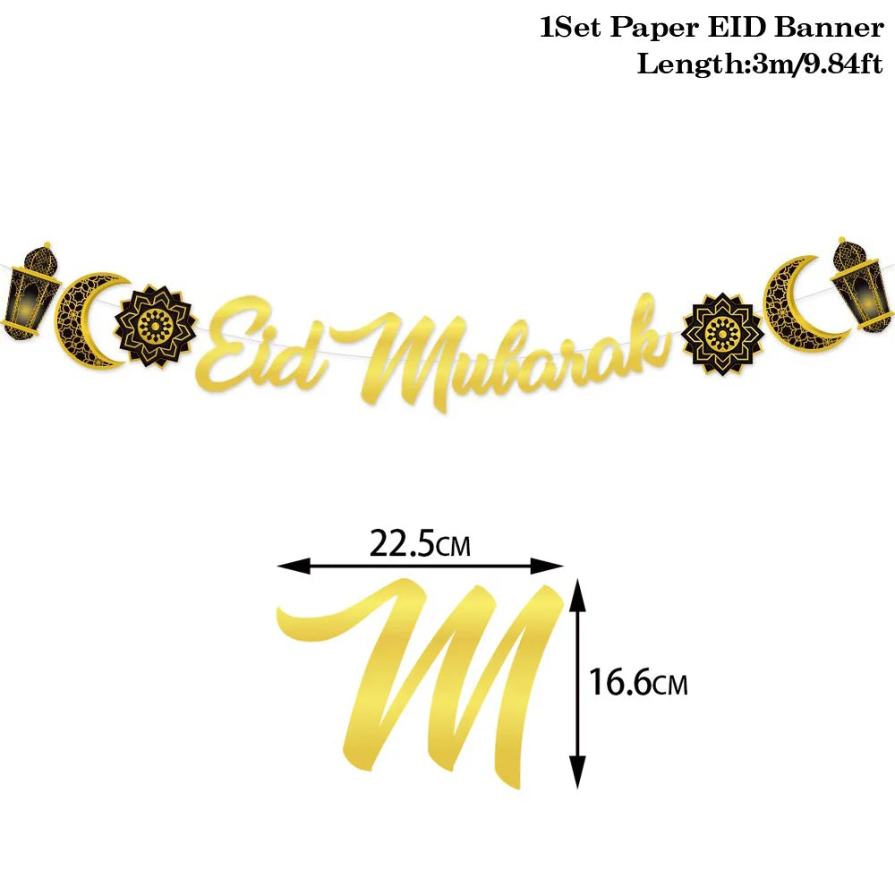 2024 Eid Mubarak Decor Banner Ramadan Mubarak Banner Kareem Ramadan Decoration for Home Islamic Muslim Party Decor Eid Al Adha