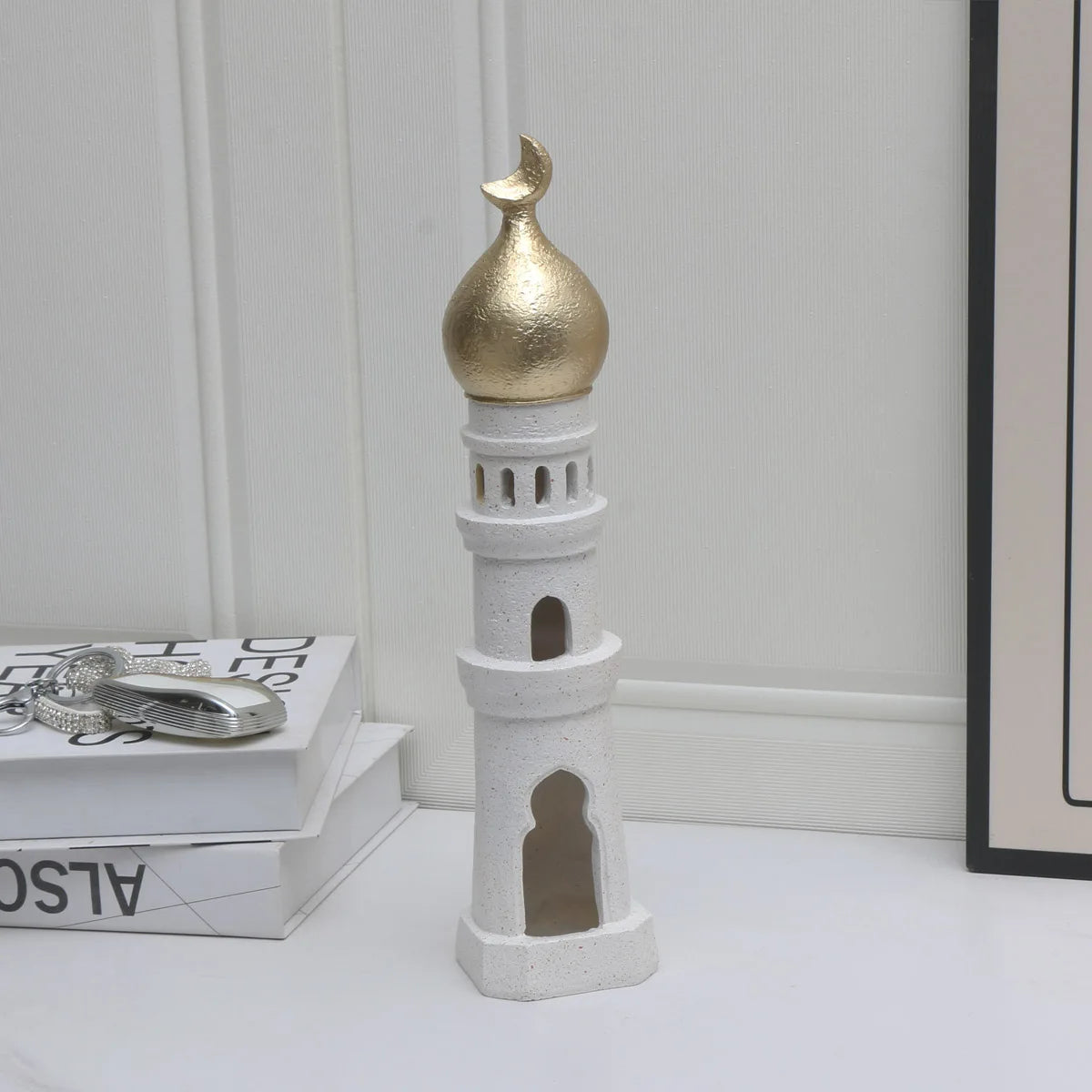 1 PC Candlestick Muslim Kaaba Dome Mosque Islamic Desktop Ornament Table Car Decor Crafts Gifts