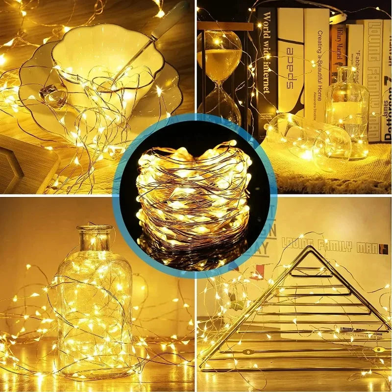 50-300LED Fairy Light Battery Operated, with Remote ，8mode Waterproof Christmas Decorative Light String Birthday, Party, Holiday