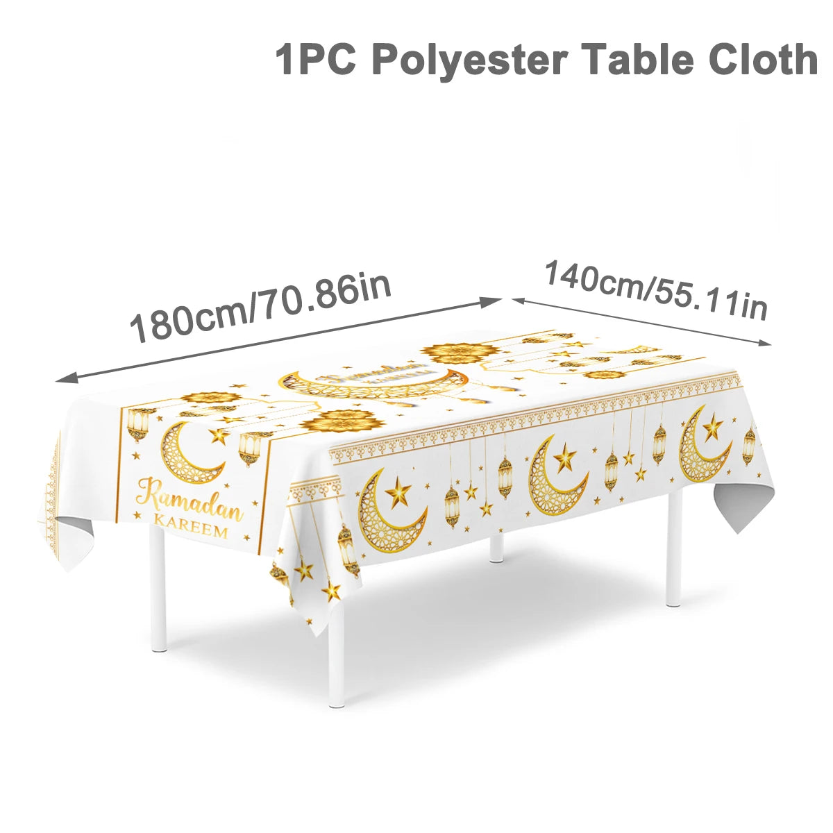 Eid Mubarak Tablecloths Ramadan Decoration for Home 2025 Islamic Muslim Party Decor Ramadan Tableware Supplies Eid Al Adha Gift