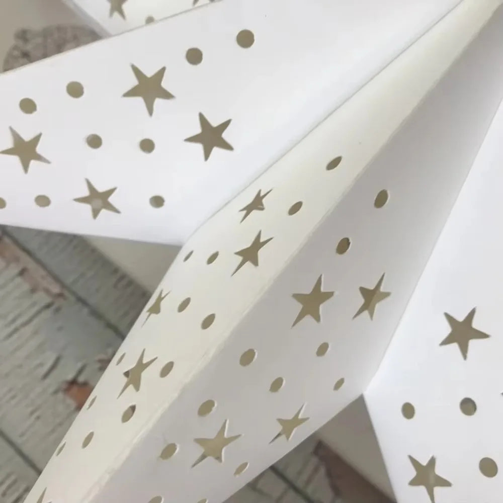 New Hollow Star Hanging Pendants 35/45cm Eid Mubarak Islam Muslim Light Paper Lantern Home Decorations
