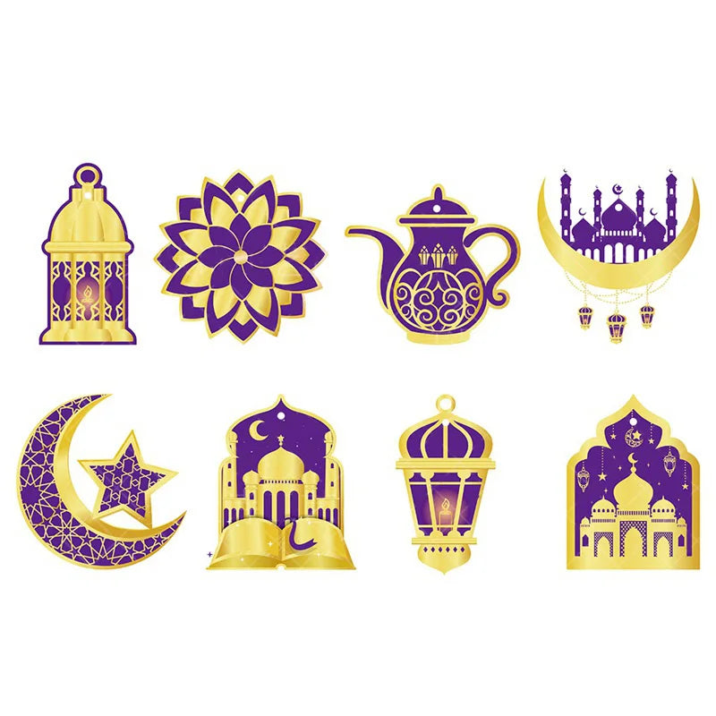 2026 Eid Mubarak Pulling Flag Ramadan Hanging Pendants Decoration  Middle East Festival Party Islamic Muslims Decor Ornaments