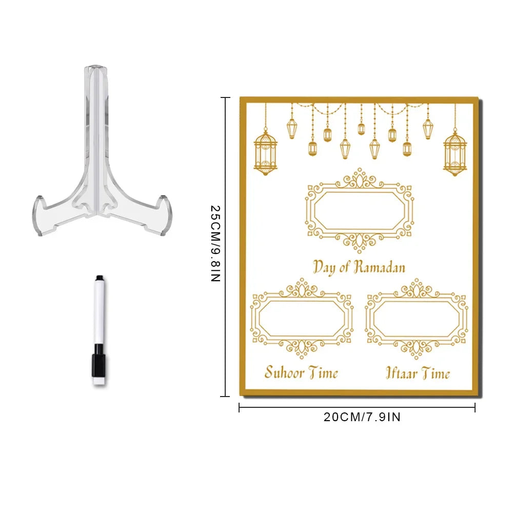 1 Pcs Ramadan Calendar Acrylic Eid Mubarak DIY Countdown 2024 Ramadan Decorations Countdown Ramadan Party Ornament