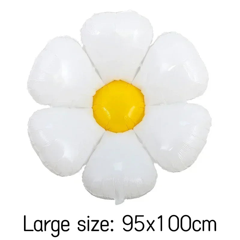 10/1PCS White Daisy Flower Balloon Multi Size Sunflower Foil Balloons Helium Ball Children Birthday Party Baby Shower Decoration