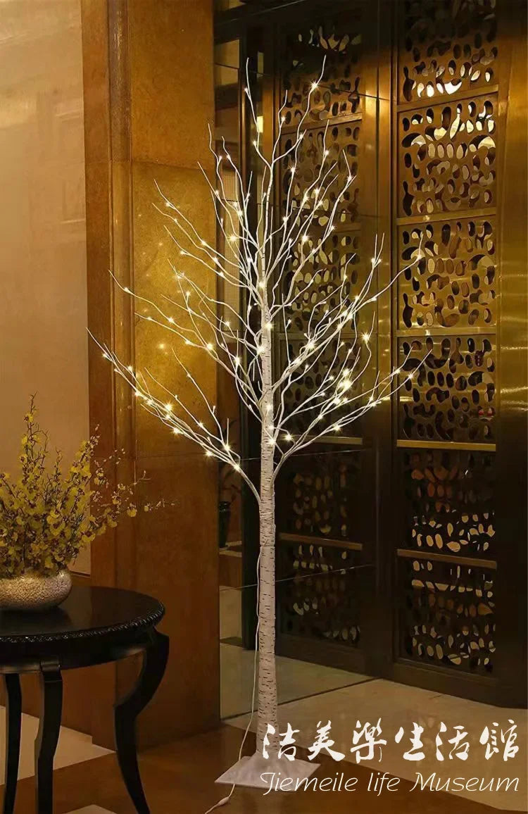Outdoor waterproof birch tree luminous tree lanterns, background decoration ambient light scene arrangement, garden tree lights