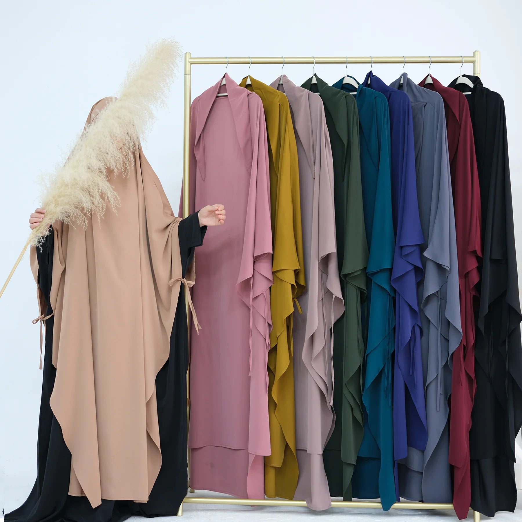 Muslim Long Khimar Headscarf Hijab for Women Abaya Praying Turban Scarf Headscarfs Long Scarves Head Wrap Shawl Femme Headdress