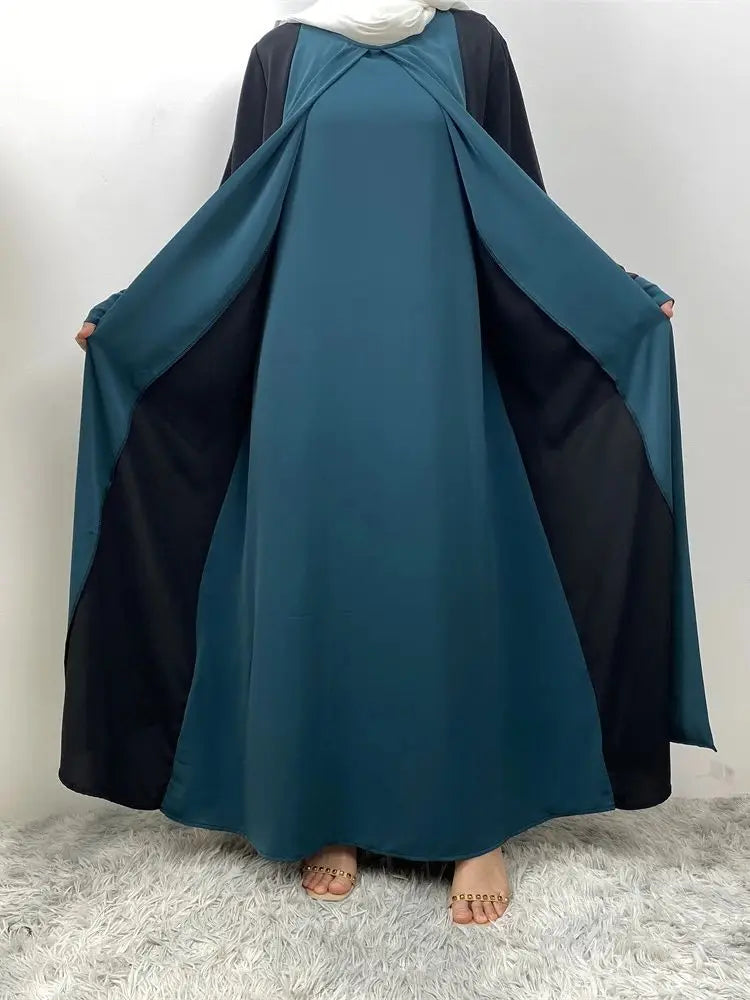 Ramadan Eid Luxury Splicing Two-Piece Style Abaya for Women – Dubai Kaftan Modest Islamic Dress Marocain Femme