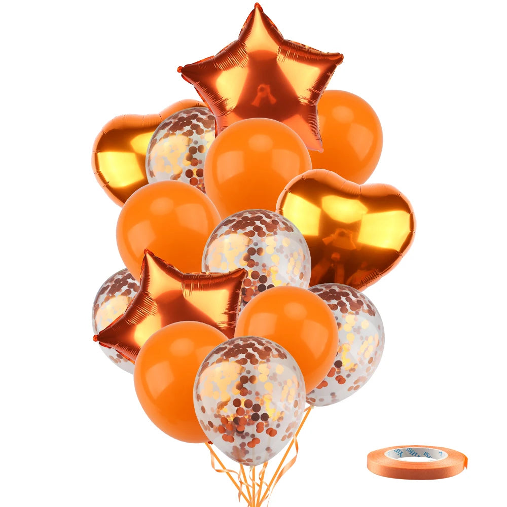 Heart Star Balloon Metallic Balloons 14pcs Gold Red Blue Pink Confetti Baloon Set For Happy Birthday Baby Shower Wedding Globos