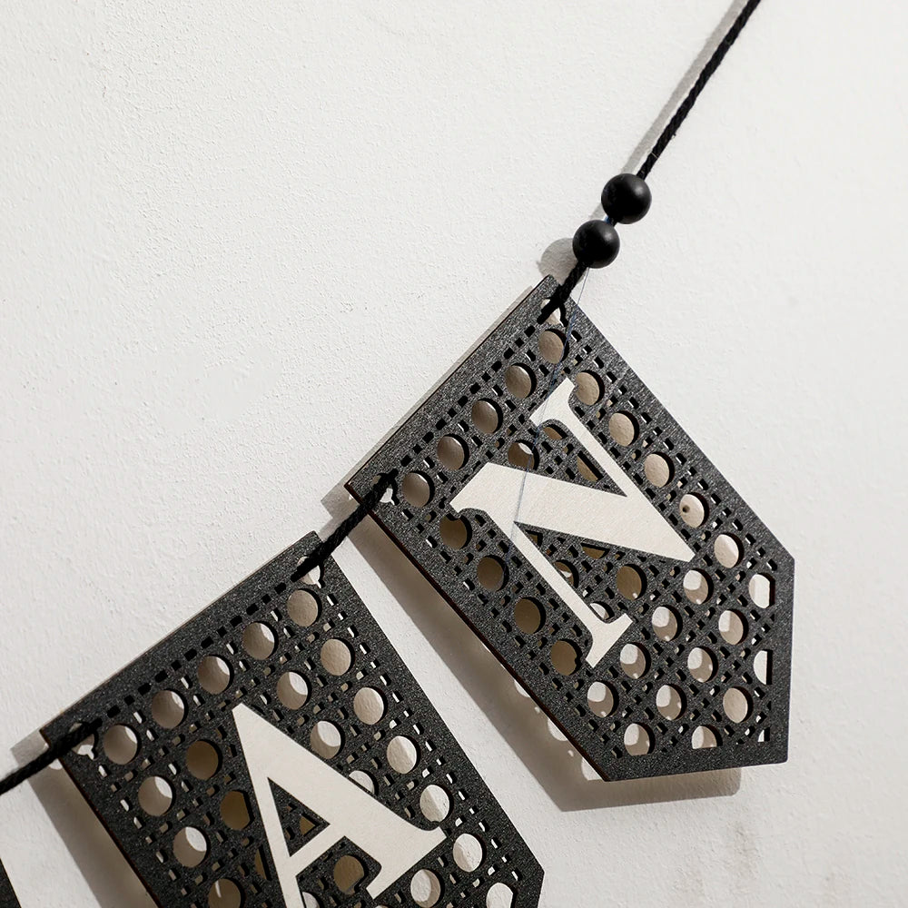 Ramadan Mubarak Banner Hollow Lantern Hanging Garland for Islamic Muslim Eid Festival Home Party Ornament Wall Decor Supplies
