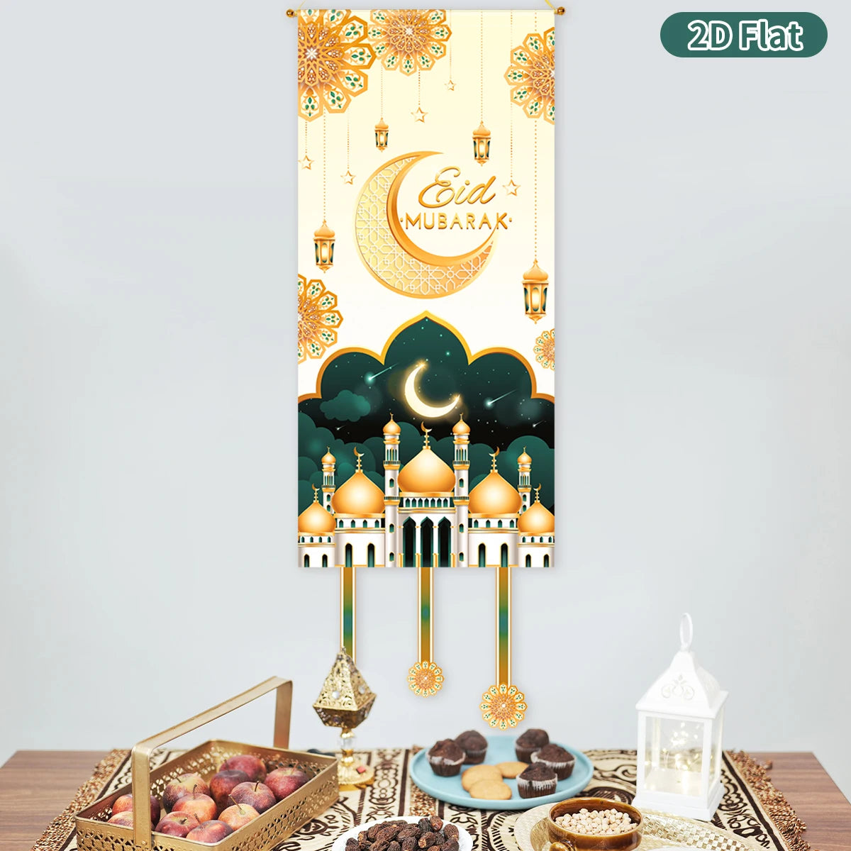 Ramadan Decoration Flag Hanging EID Mubarak Decor 2026 For Home Flag Hanging Ramadan Kareem Islamic Muslim Party Eid Gifts