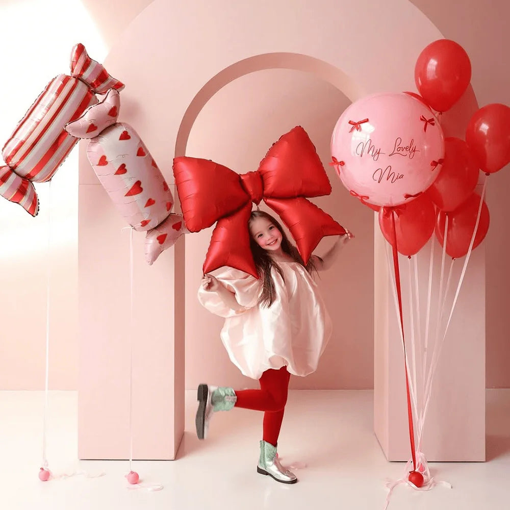 Candy shaped aluminum foil balloons with heart-shaped printed candy balloons for shower, birthday party, wedding decoration