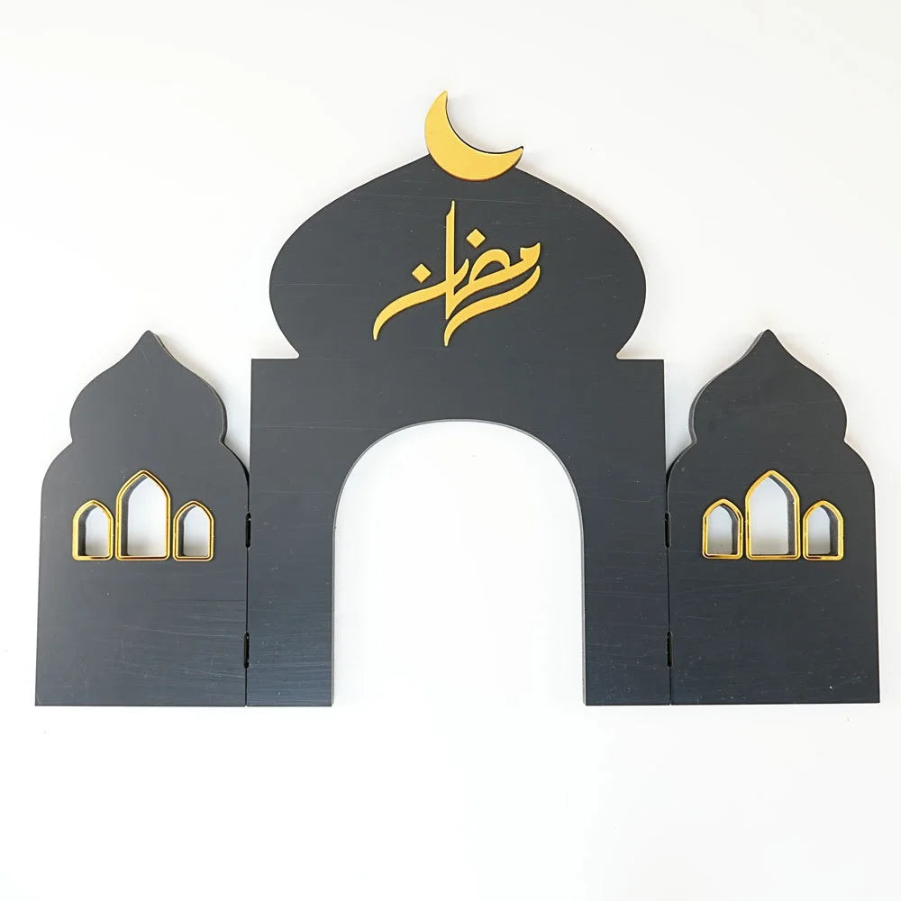 Umrah Arch Decoration Eastern Calendar Festival PVC Desktop Home Decor Calendar Stand 2026 Happy Days Of Ramadan Party DIY