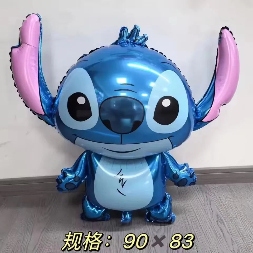 Stitch Angel Balloon Blue Pink Explosion Star Birthday Balloon Set Colorful Cartoon Character Aluminum Film Party Balloon
