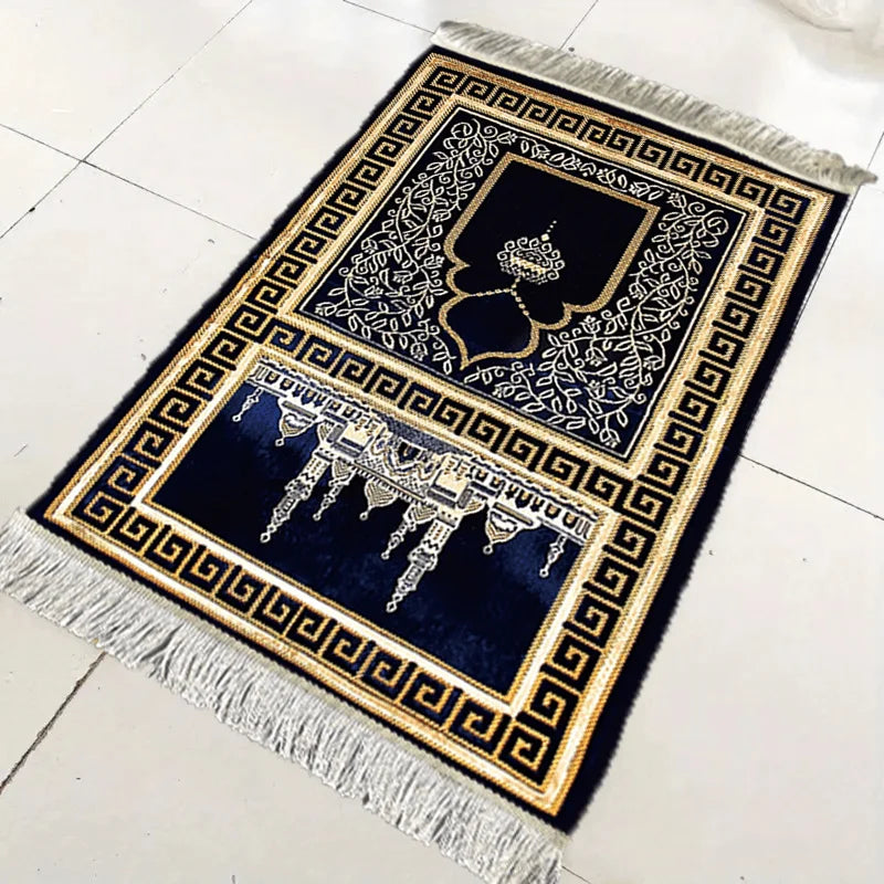 VIKAMA Portable Prayer Mat with Magnificent Mosque Pattern Foldable Carpet for Indoor and Outdoor Use Prayer Room Home Decor