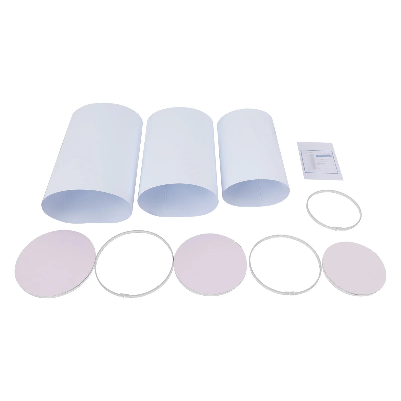 3Pcs White Wedding Round Cylinder Stand,Acrylic & PVC, Modern Decor for Weddings, Events, Birthday Parties,Holds Cakes & Flowers