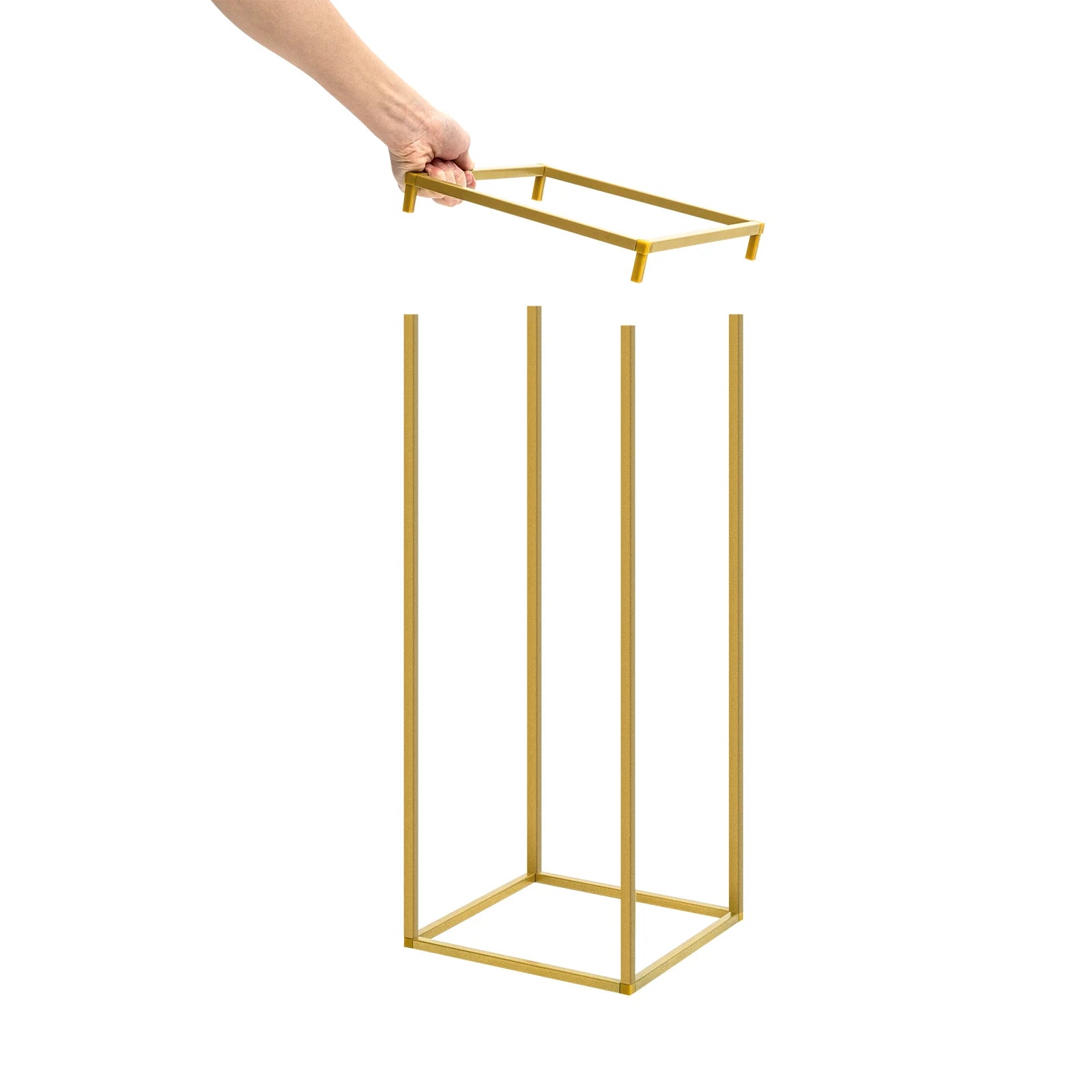 10PCS Metal Flower Stand Floor Vases Flowers Column Stand Road Lead Rack for Wedding Party Birthday Anniversary Decor 24*24*60cm