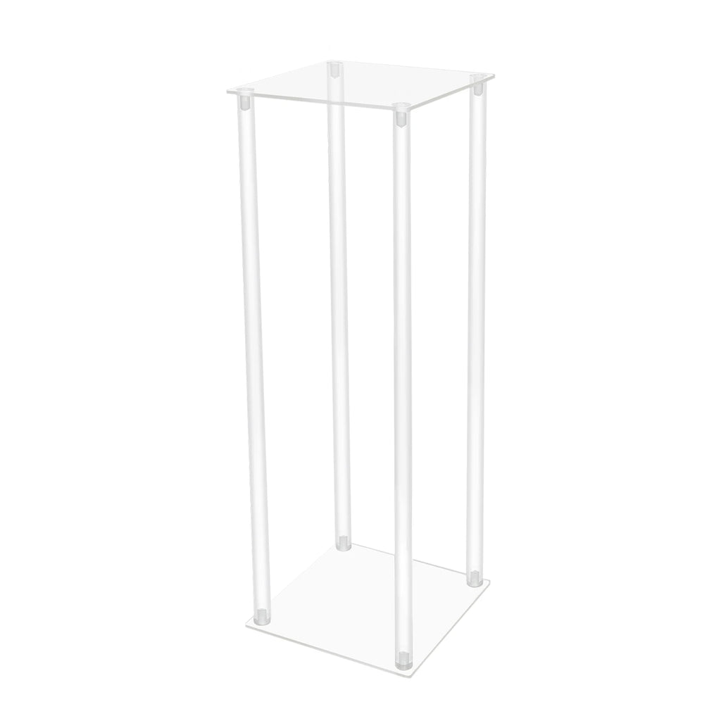 10Pcs Acrylic Vase Wedding Flower Stands Set, 23.6"H Clear Column Rack Geometric Display Stand for Home Party Wedding Decor