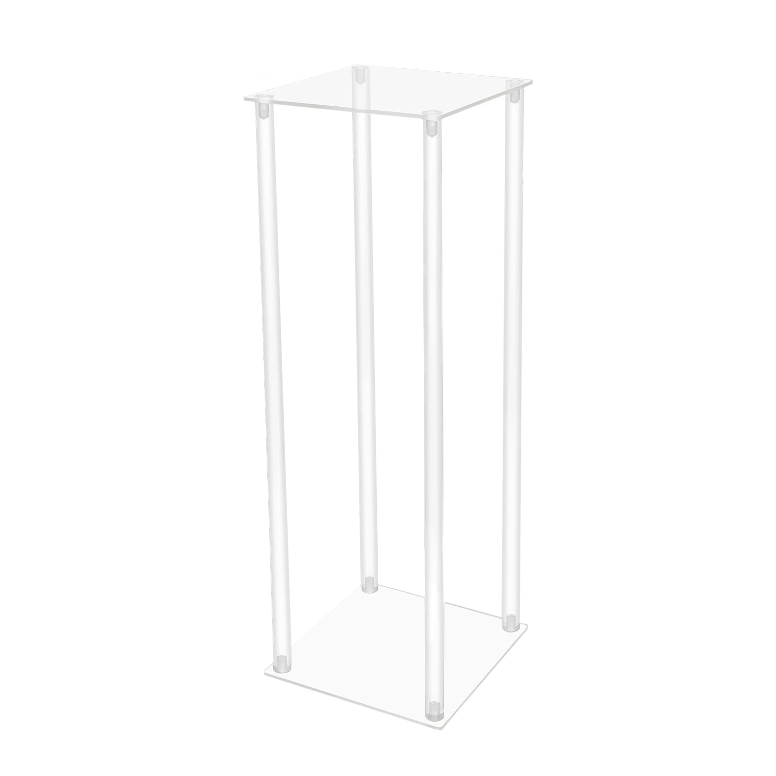 10Pcs Acrylic Vase Wedding Flower Stands Set, 23.6"H Clear Column Rack Geometric Display Stand for Home Party Wedding Decor