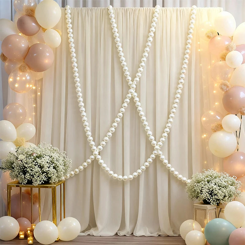 Wedding Party Big Pearl Decor Wedding Supplies Birthday Party Artificial Pearls Diy Beaded Garland White Ball Pendant & Figurine
