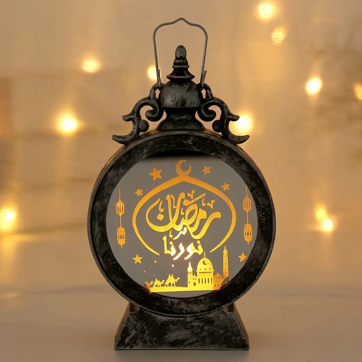 2024 Eid Mubarak Ornaments Led Lantern Light Ramadan Decorations Islamic Muslim Party Lights Ramadan Kareem Eid Al Adha Gift