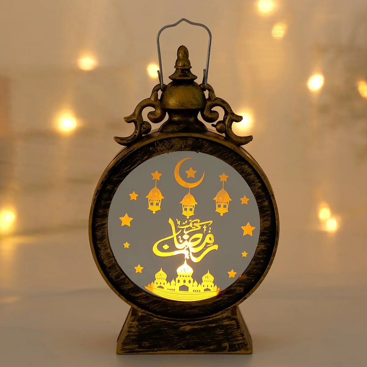 2024 Eid Mubarak Ornaments Led Lantern Light Ramadan Decorations Islamic Muslim Party Lights Ramadan Kareem Eid Al Adha Gift
