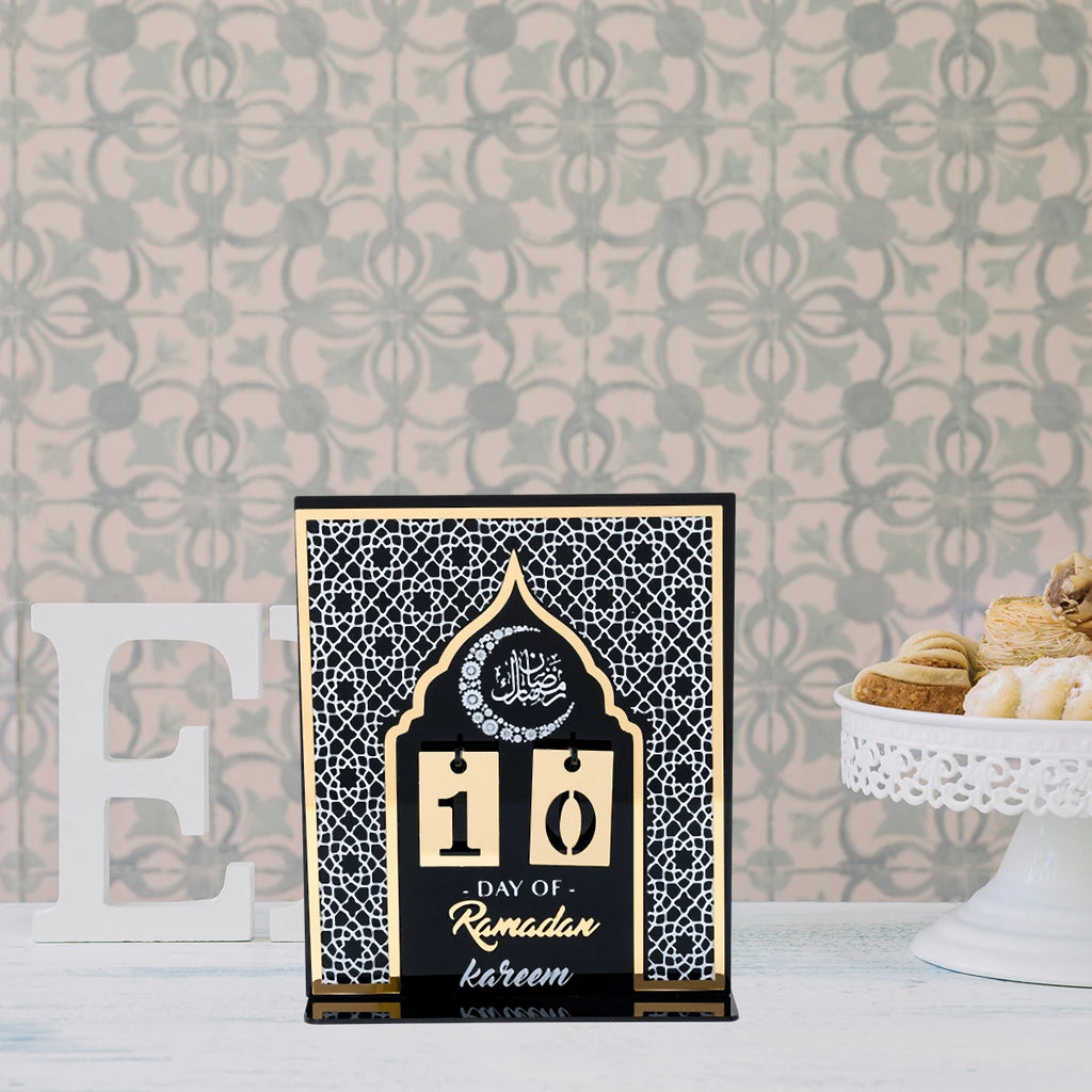 Ramadan Kareem Countdown Calendar Ornament Eid Mubarak Decoration 2025 For Home Muslim Islamic Festival Eid Al-Fitr Party Favors