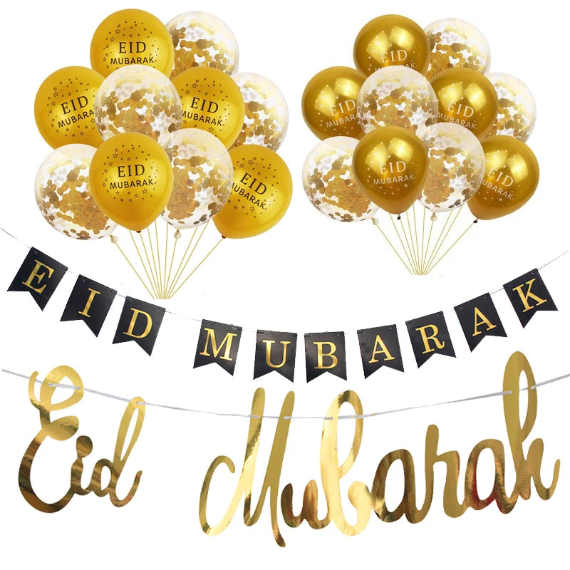 10pcs Eid Balloon Eid Mubarak 2025 Ramadan Decoration For Home Aid al-fitr Mubarak Kareem Islamic Festival Muslim Party Supplies