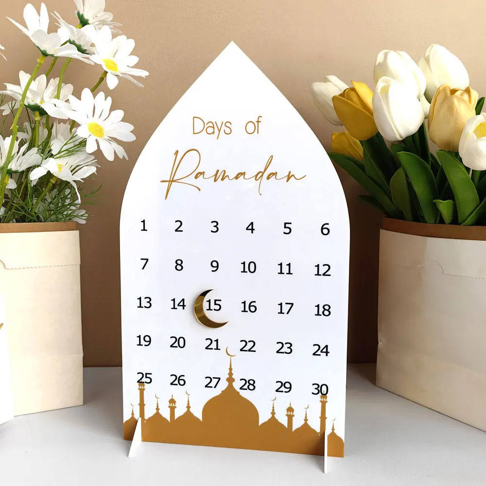 Middle Eastern Calendar Festival Acrylic Desktop Home Decor Calendar Stand 2026 Happy Days Of Ramadan Party DIY Supplies