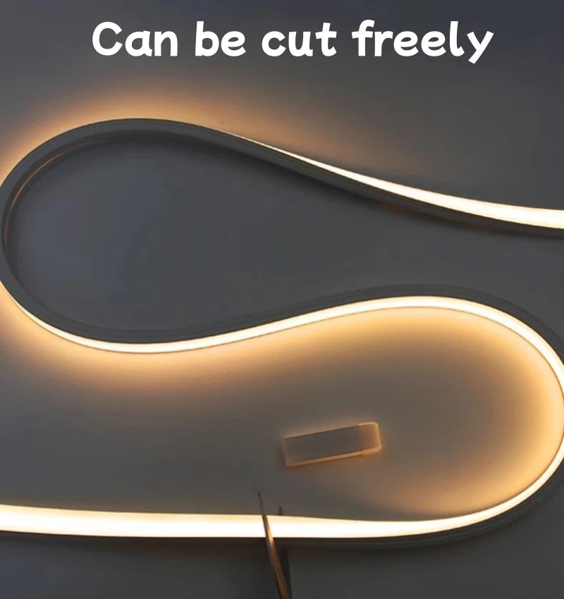 Black Flexible LED Neon Rope Lamp Silicone Tube Diffuser Recessed Channel For WS2811 WS2812B Waterproof Ribbon Neon Strip Lights