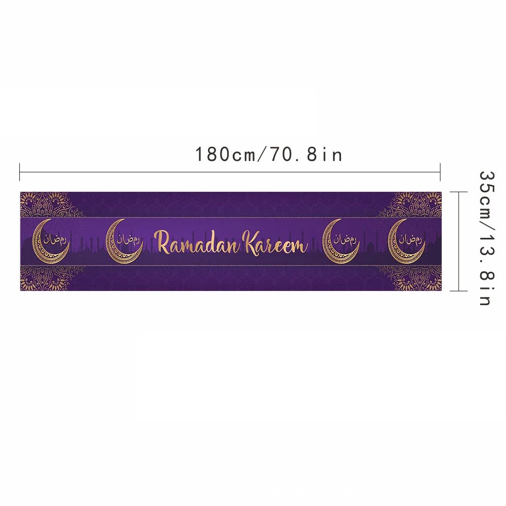 Ramadan Table Runners Eid Mubarak Moon Star Tablecloths Decoration Eid Party Table Decorations Islamic Muslim Party  2026
