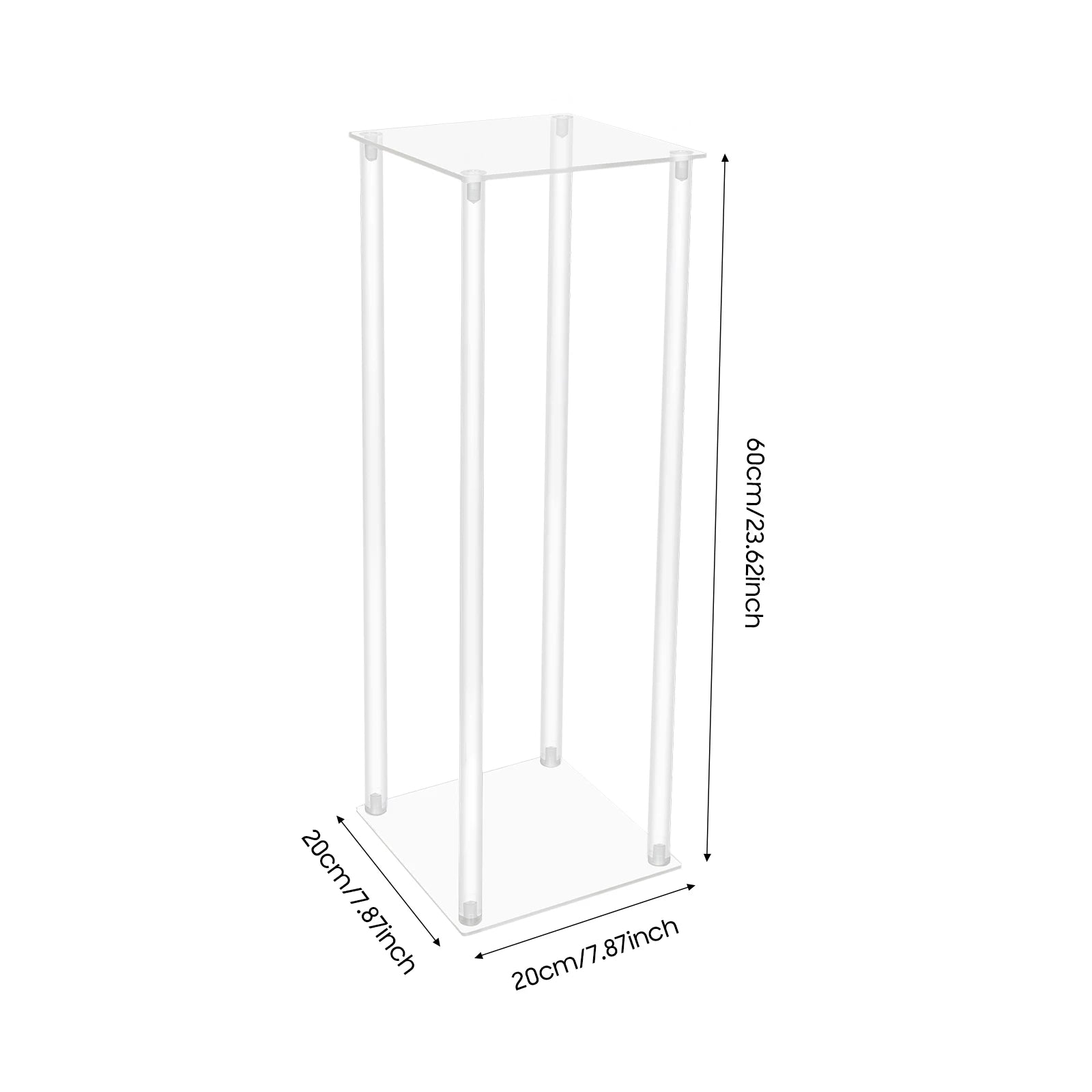 10Pcs Acrylic Vase Wedding Flower Stands Set, 23.6"H Clear Column Rack Geometric Display Stand for Home Party Wedding Decor
