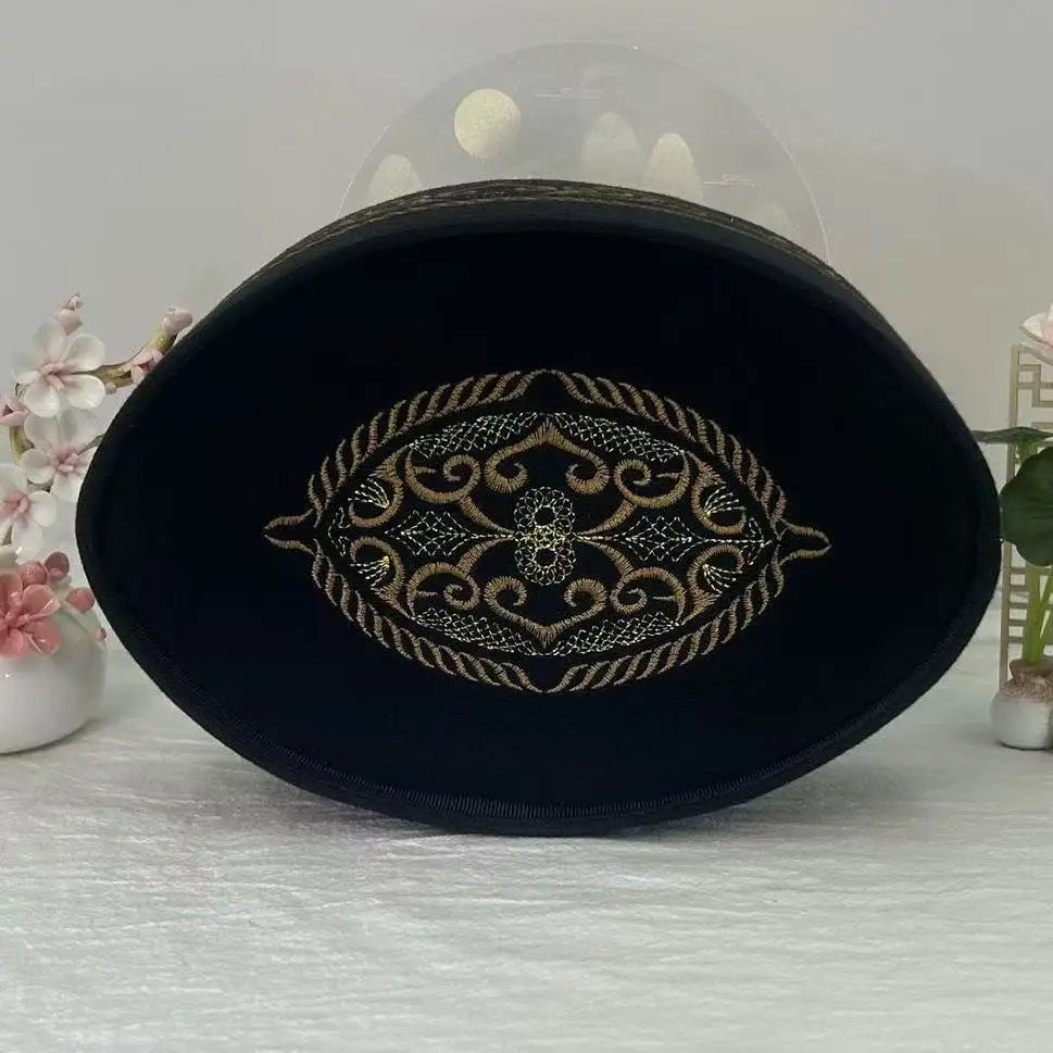 Muslim Caps For Men Clothing Tax Products Turkey Free Shipping Prayer Malaysian Boat Hat Kippa Islamic Kufi Topi Black 03625