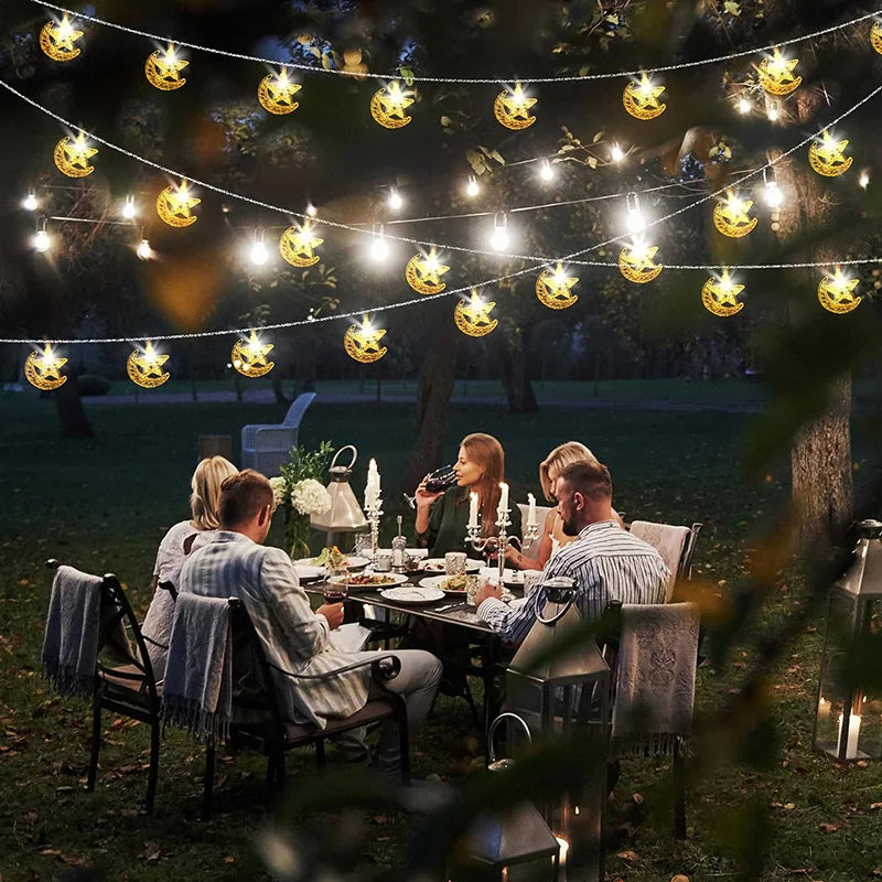 LED Moon & Star String Lights – Eid Ramadan Home Decoration